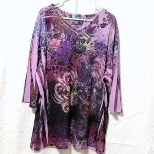 Liz & Me size 3x - pleated stretchy heavy knit top - never worn